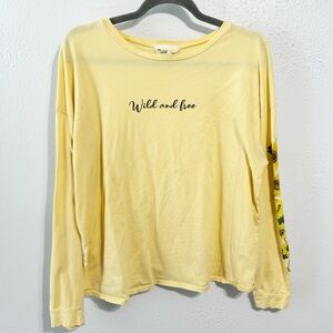 French Pastry long sleeve crop yellow tee size large